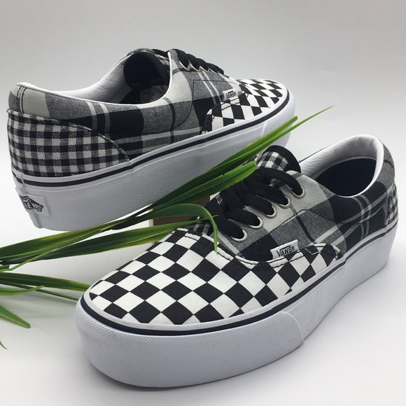 VANS Era Platform Plaid Checkerboard Black…wmns - Picture 2 of 8